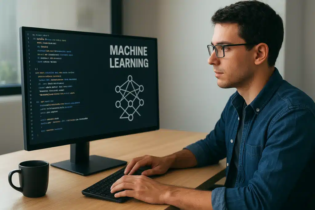 Software engineer coding